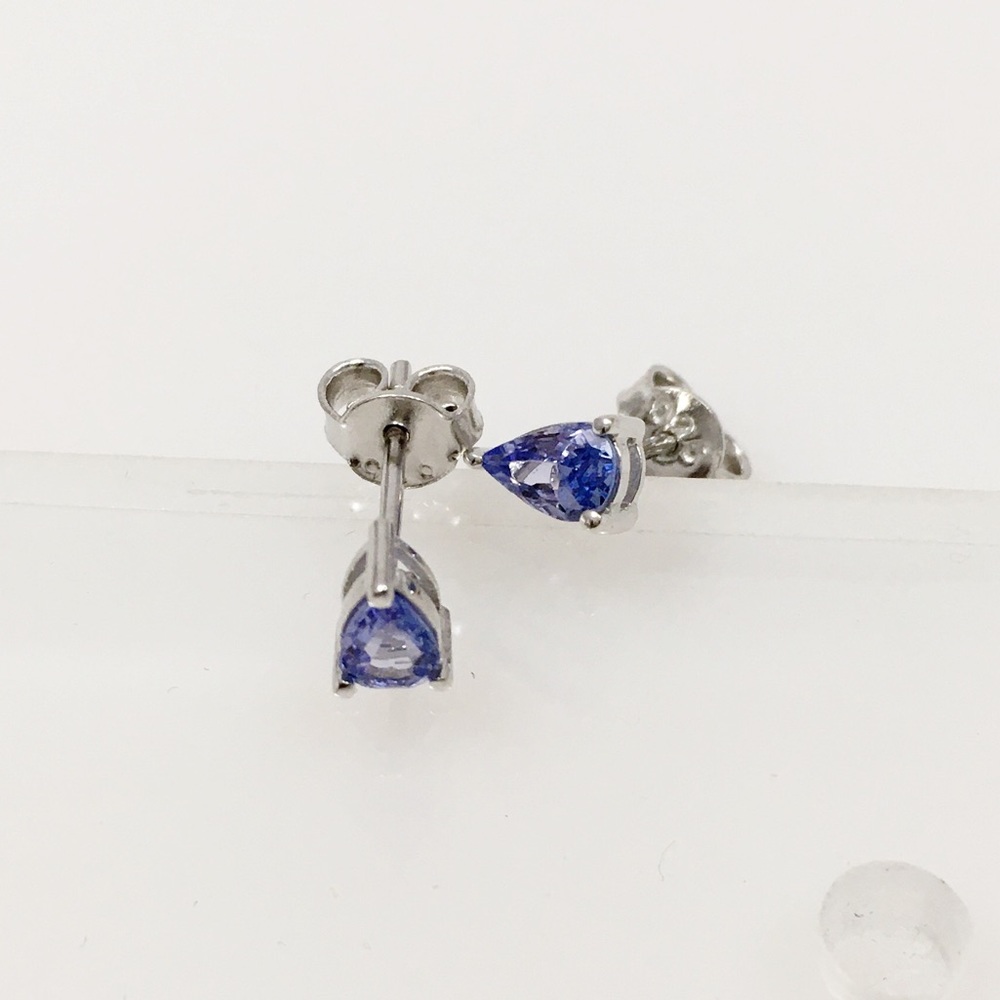 Sterling Silver Pear Shaped Tanzanite Earrings